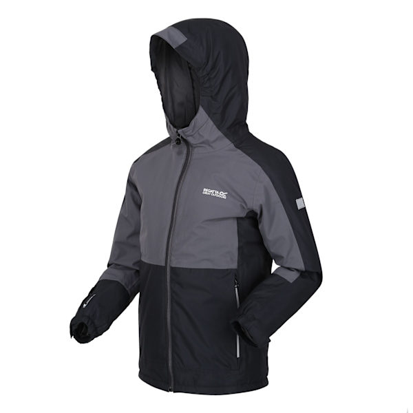 Regatta barn/barn Beamz III vattentät jacka 5-6 år Bl Black/Seal Grey 5-6 Years