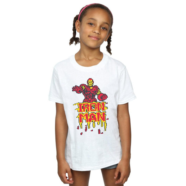 Marvel Girls Iron Man Pixelated Bomull T-shirt 12-13 År Vit White 12-13 Years