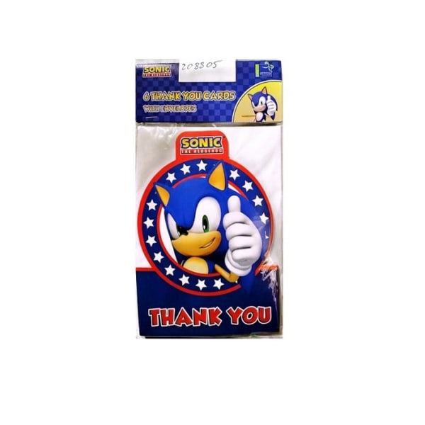 Sonic The Hedgehog tackkort (pack med 6) One Size Vit/Bl White/Blue/Red One Size