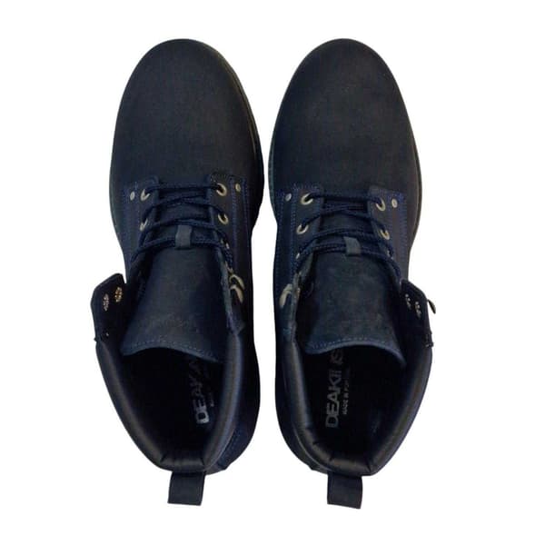 Nicholas Deakins Herr Ash Läder Vadderad Krage Ankelstövlar 8 U Navy 8 UK