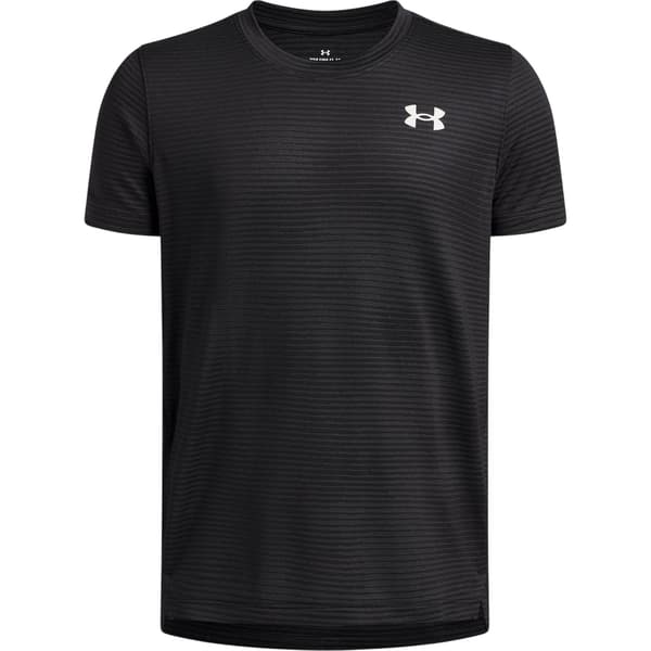 Under Armour Herr Horisontell Randig Jacquard Logotyp Topp 7-8 År Black/White 7-8 Years