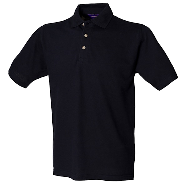 Henbury Herr Classic Plain Polo Shirt Med Ståkrage 2XL Navy 2XL