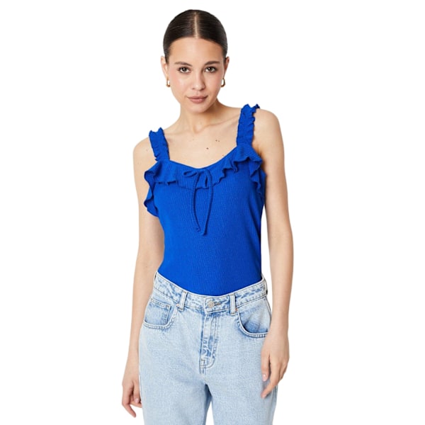 Dorothy Perkins Dam/Damer Frilled Front Tie Tank Top XL Kobolt Cobalt XL