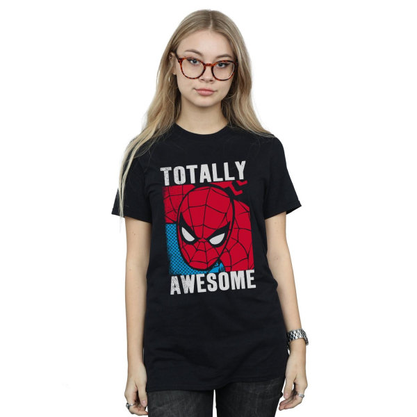 Spider-Man Dam/Damer Helt Fantastisk Bomull Pojkvän T-shirt Black S
