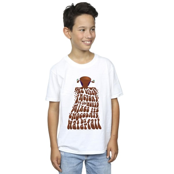 Willy Wonka Boys Chocolate Waterfall T-shirt 12-13 år Vit White 12-13 Years