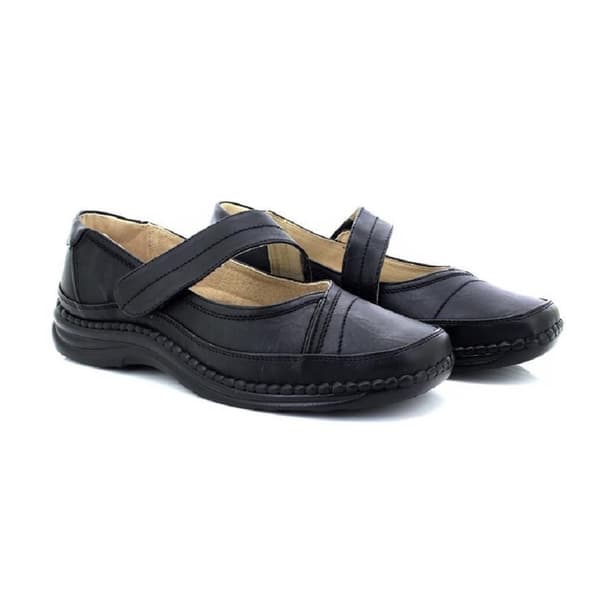 Boulevard Dam/Dam Extra Wide EEE Fitting Mary Jane Skor Black 4 UK
