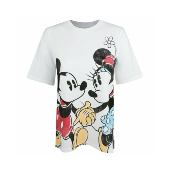 Disney Kvinnor/förälskade damer Musse & Minnie Mouse Slouch T-Shi White M