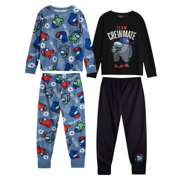 Among Us Pojkar Karaktär Lång Pyjamas Set (2-pack) 9-10 År Multicoloured 9-10 Years