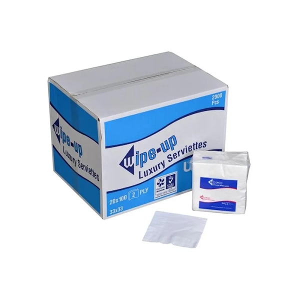 UDL Wipe-Up Engångsservetter 2-lagers (Paketet med 100) Storlek: En Storlek Vit White One Size