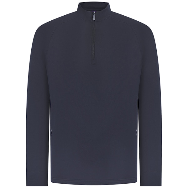 Henbury Herr Zip Neck Top XL Marinblå Navy XL