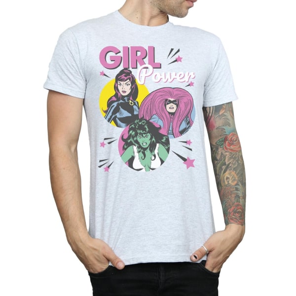 Marvel Comics Herr Girl Power T-shirt XXL Sports Grey Sports Grey XXL