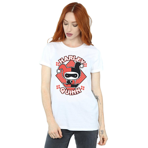 Harley Quinn Dam/Damer Chibi Bomull Boyfriend T-Shirt XL Vit White XL