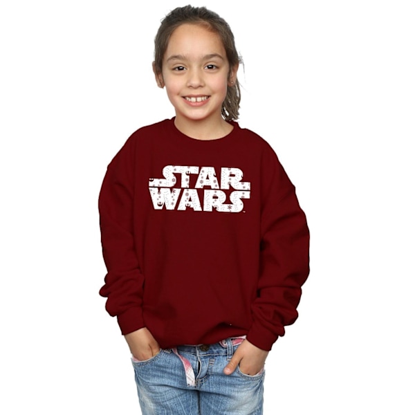 Star Wars Jultröja med logotyp för flickor, 7-8 år, Bourgogne Burgundy 7-8 Years