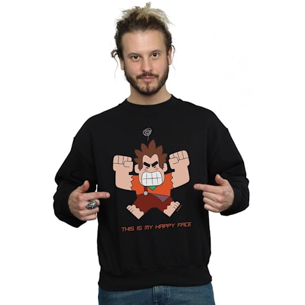 Disney Herr Wreck It Ralph Happy Face Sweatshirt 4XL Svart Black 4XL