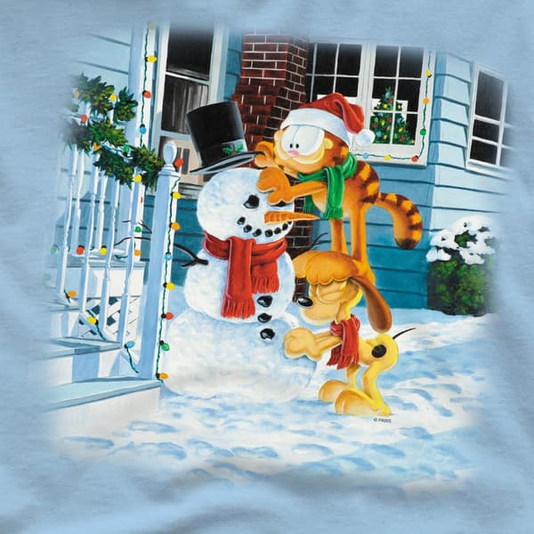 Garfield Herr Snow Fun T-Shirt L Ljusblå Light Blue L