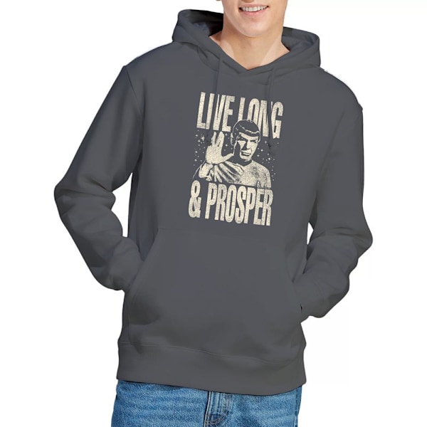 Star Trek: The Original Series Herr Prosper Spock Hoodie M Gråmelerad Charcoal M