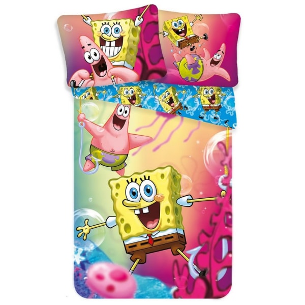 SpongeBob SquarePants Cover Set Enkel Rosa/Blå/Gul Pink/Blue/Yellow Single