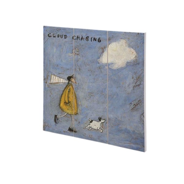 Sam Toft Cloud Chasing Trä Kvadratisk Plakett 30cm x 30cm Blå/Vit Blue/White/Yellow 30cm x 30cm