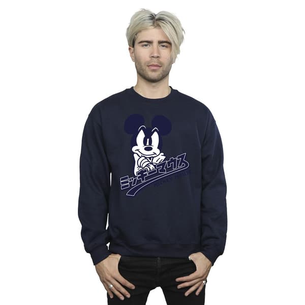 Disney Herr Mickey Mouse Japansk Sweatshirt M Marinblå Navy Blue M