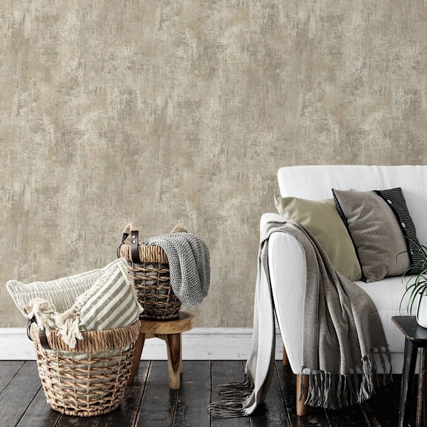 Muriva Cove Textured Wallpaper 10m x 53cm Cream Cream 10m x 53cm