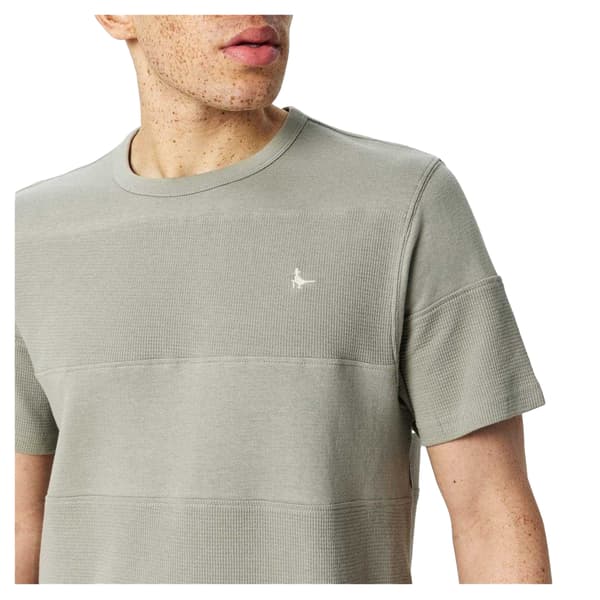 Jack Wills Herr Texturerad Randig T-shirt med Rund Hals S Silver Sage Silver Sage S