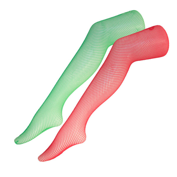 Bristol Novelty Unisex Vuxen Fisknät Strumpbyxor En Storlek Grön/Röd Green/Red One Size