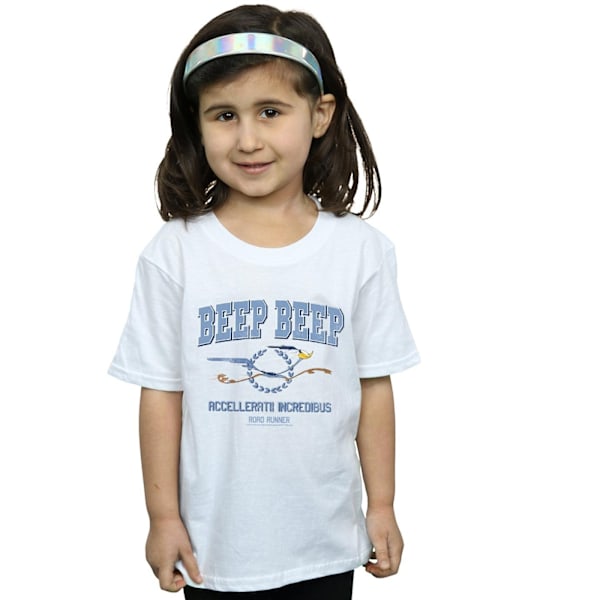 Looney Tunes Girls Road Runner Beep Beep Bomull T-shirt 5-6 år White 5-6 Years