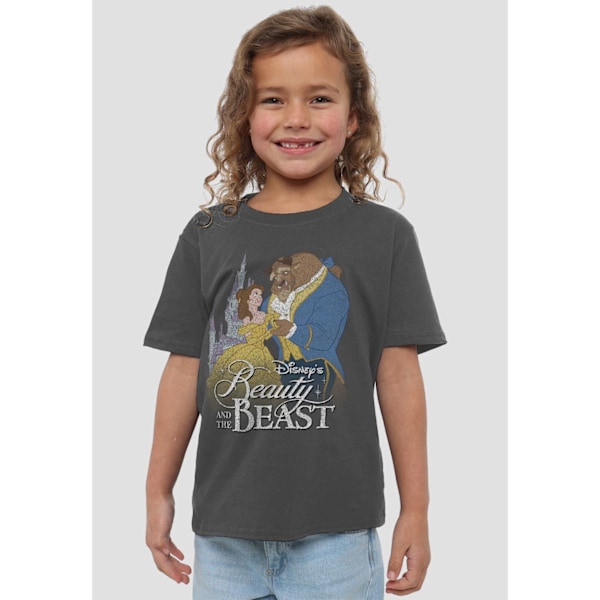 Skönheten och Odjuret Barn/Kids Belle Odjuret Slott T-Shirt Charcoal 3-4 Years