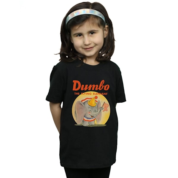 Disney Girls Dumbo Flygande Elefant Bomull T-shirt 7-8 År Bla Black 7-8 Years