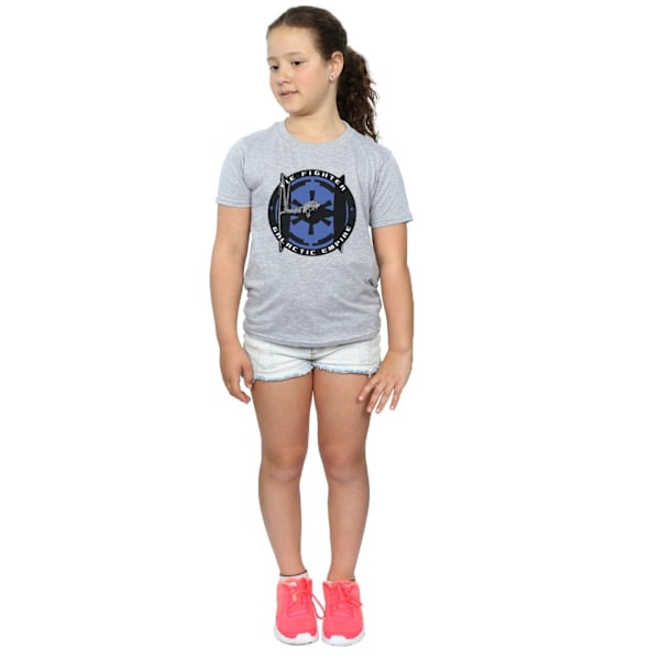 Star Wars Girls TIE Fighter Galactic Empire Bomull T-shirt 9-11 Sports Grey 9-11 Years