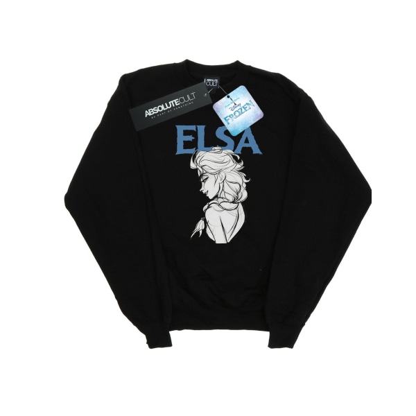 Disney Dam/Dam Frozen Elsa Profile Sketch Sweatshirt XXL Black XXL