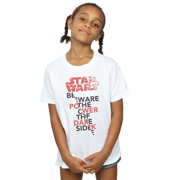 Star Wars Girls The Last Jedi Power Of The Dark Side Bomull T-S White 5-6 Years