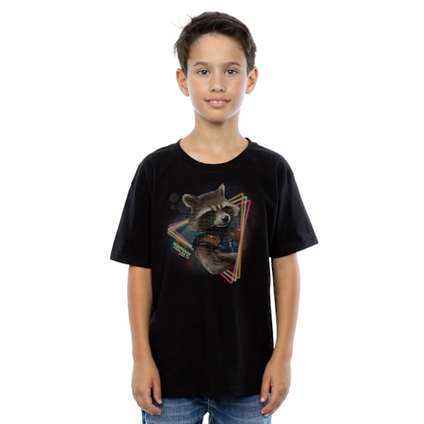 Guardians Of The Galaxy Boys Rocket Raccoon Neon T-Shirt 12-13 Black 12-13 Years