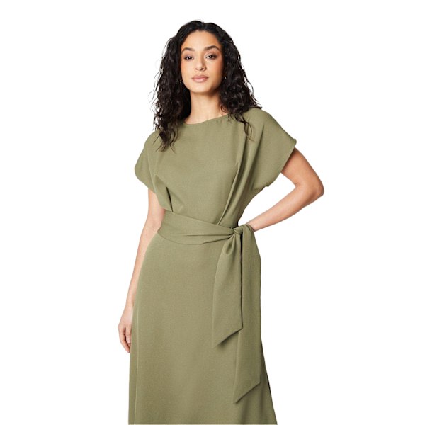 Principles Dam/Dam Waist Tie Midi Klänning 18 UK Oliv Olive 18 UK