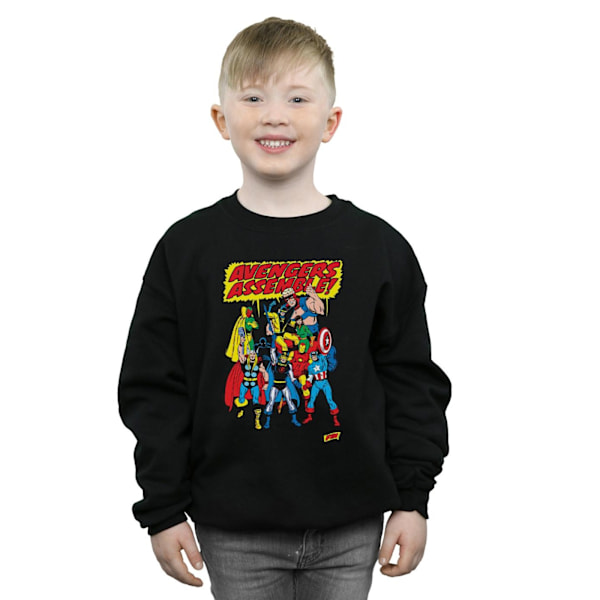 Marvel Comics Boys Avengers Assemble Sweatshirt 5-6 år Svart Black 5-6 Years