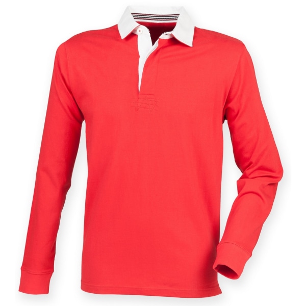 Front Row Herr Premium långärmad Rugbyskjorta/Topp XS Burgundy Burgundy XS