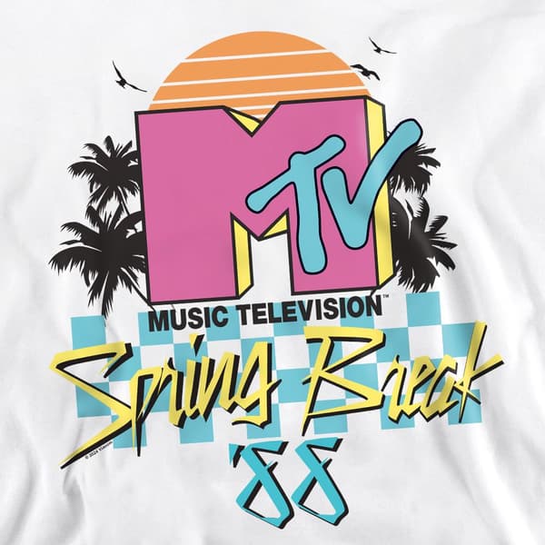 MTV Unisex Vuxen Spring Break Checkerboard Sweatshirt M Vit White M