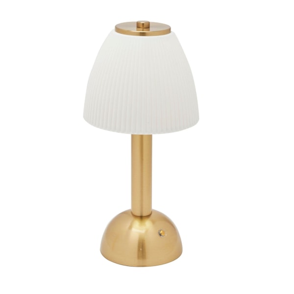 Hestia Vit USB LED Bordslampa med Touchfunktion och Bronsfärgad Bas, One Size Gold One Size