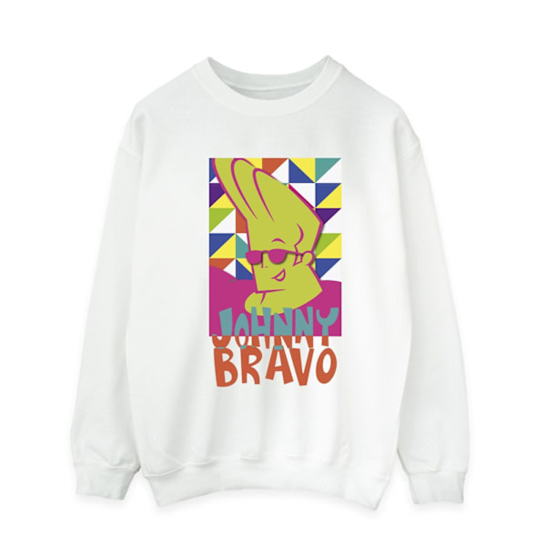 Johnny Bravo Herr Multi Triangles Pop Art Sweatshirt M Vit White M