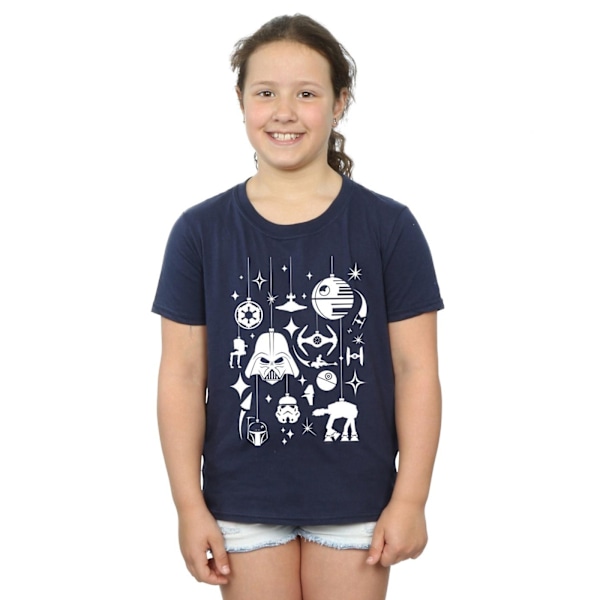 Star Wars Girls Jul Dekorationer Bomull T-Shirt 12-13 År Navy Blue 12-13 Years