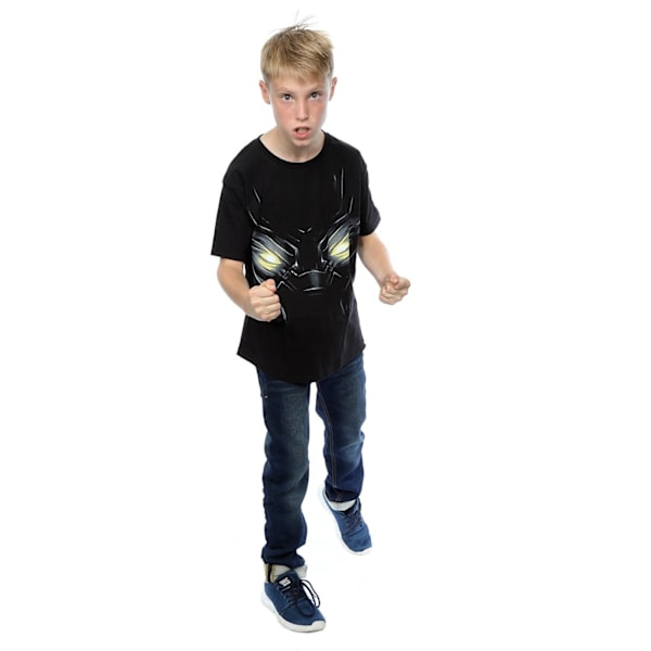 Black Panther Boys Eye Bomull T-shirt 12-13 år Svart Black 12-13 Years