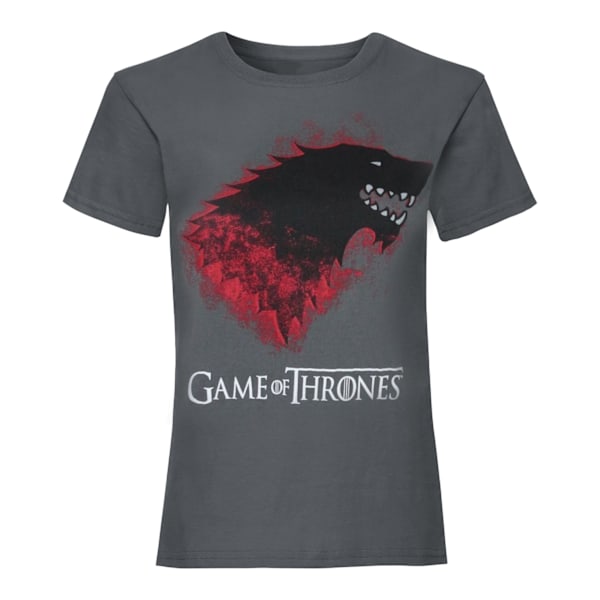 Game of Thrones Dam/Damer Blodig Direwolf Stark T-shirt M C Charcoal M