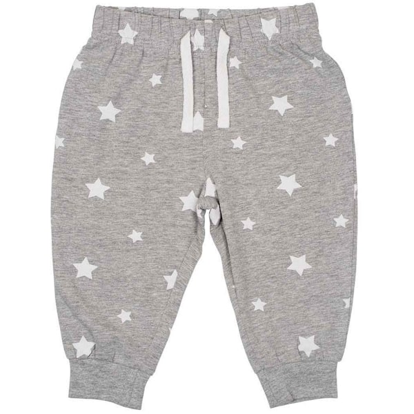 Larkwood Baby Stars Lounge Pants 12-18 månader Heather Grey/Vit Heather Grey/White 12-18 Months