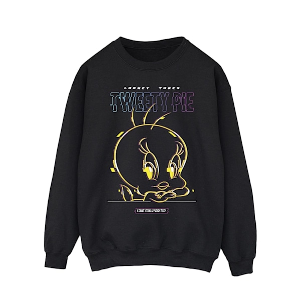 Looney Tunes Tweety Glitch Sweatshirt för män 3XL Svart Black 3XL