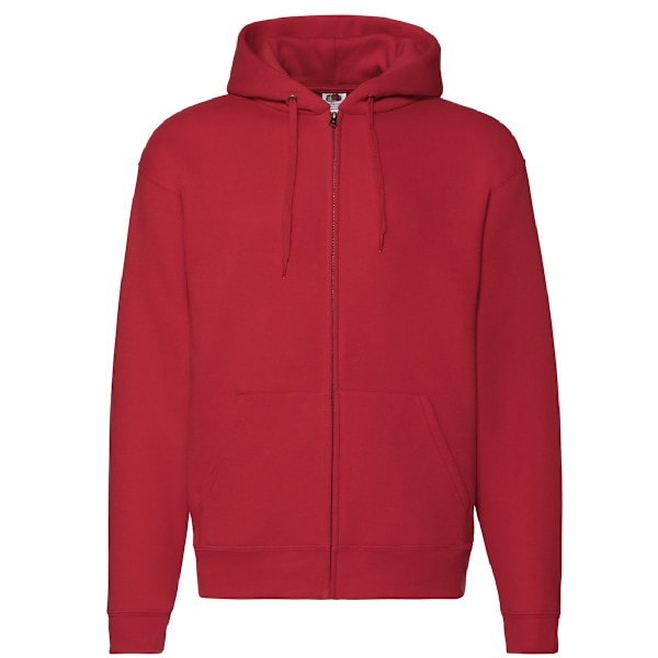 Fruit Of The Loom Herr Zip Genom Huvtröja / Hoodie M Red M