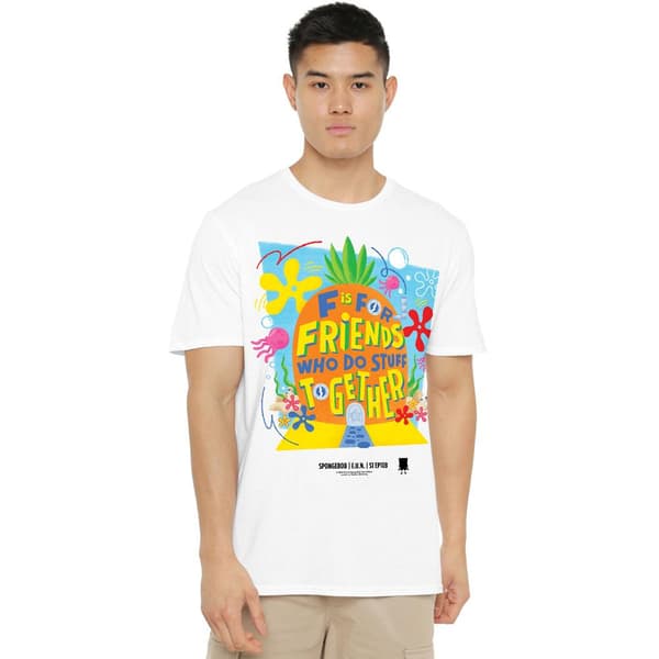 SpongeBob SquarePants Herr Vänner Ananas T-shirt M Vit White M