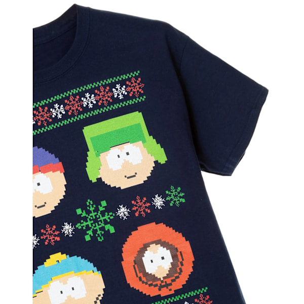 South Park Fair Isle Jul T-shirt XXL Marinblå Navy XXL