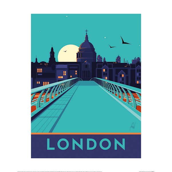 Georgina Westley London St Paul´s Print 40cm x 30cm Teal/Blå N Teal/Blue Navy 40cm x 30cm