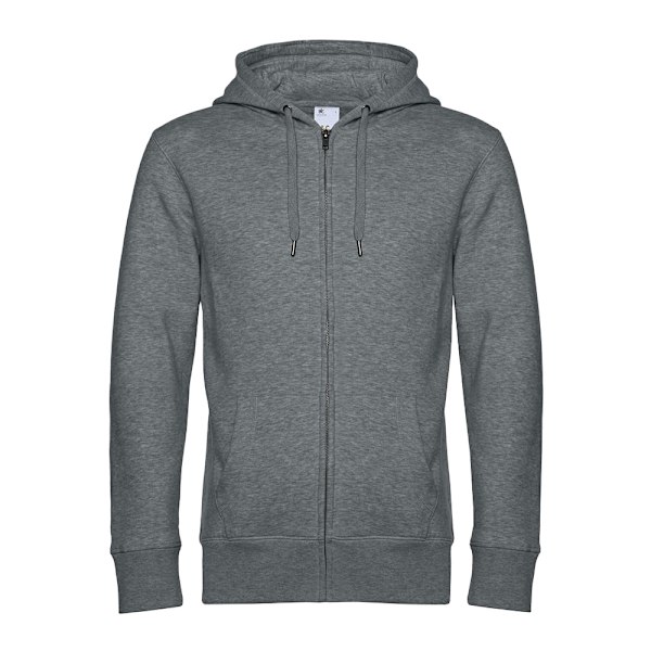 B&C Herr Full Zip Hoodie XS Mellangråmelerad Mid Grey Heather XS