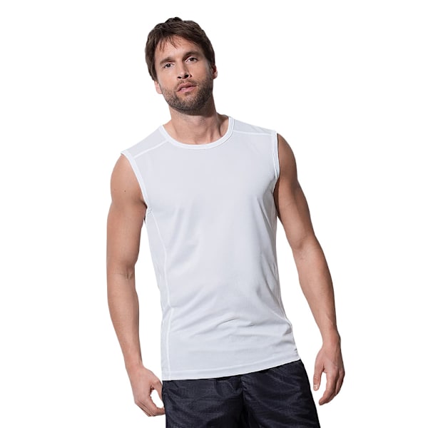 Stedman Mens Active 140 Sleeveless Tee L Vit White L